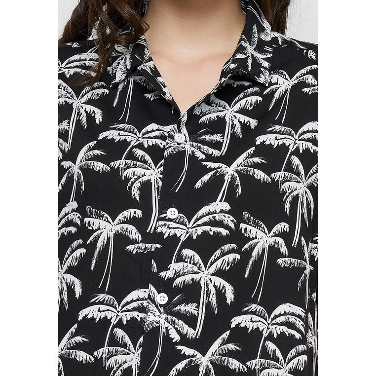 Cloud Nine Unisex Shirt Rayon - Black Palm