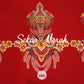 Toko Sritex Kain Katun Print Batik Sekar Merah Premium Ekspor C108. Harga per 45cm, Lebar 114cm.