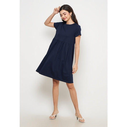 IRO BASIC Baby Doll Midi Dress - Navy