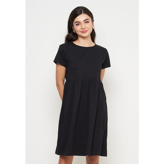 IRO BASIC Baby Doll Midi Dress - Black