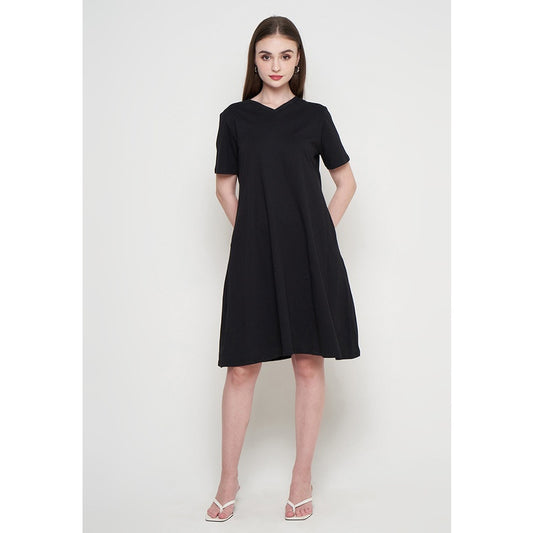 IRO BASIC V-Neck Midi Dress - Black