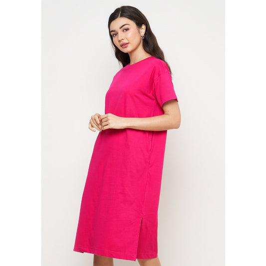 Toko Sritex IRo Basic Midi Dress - Fuschia