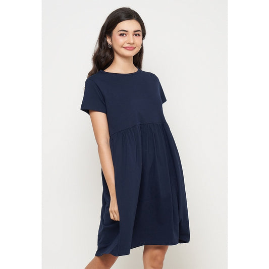 IRO BASIC Baby Doll Midi Dress - Navy