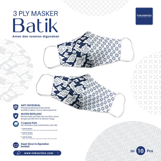 Batik Mask Indigo (3 Ply)