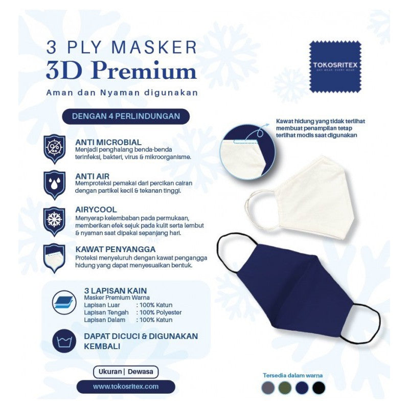 Toko Sritex Masker 3D Premium 3 Ply - 1 Pc