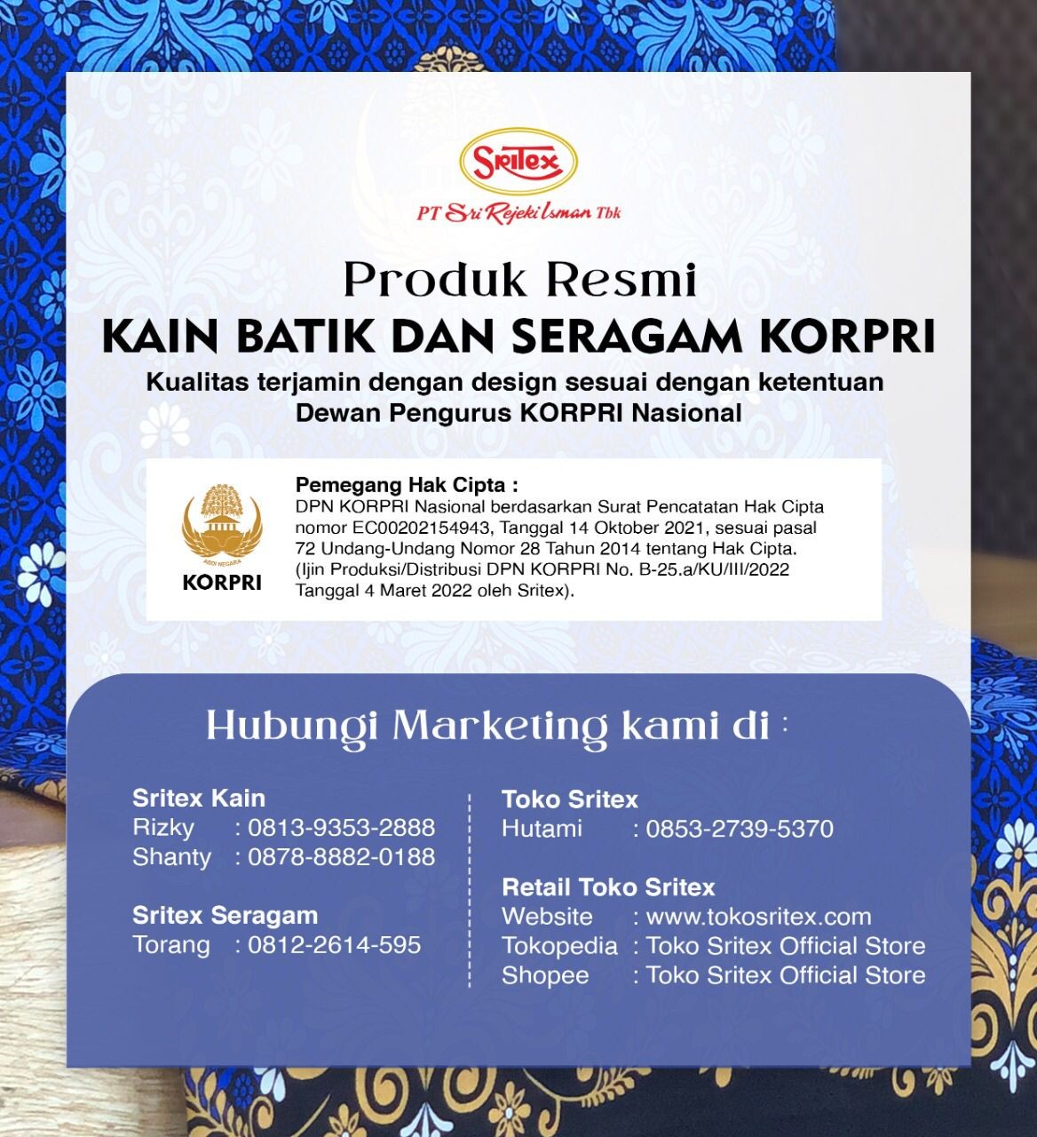 Official KORPRI Batik Fabric