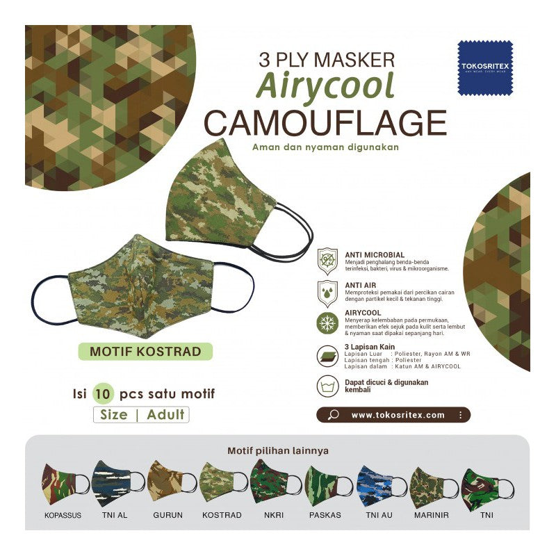 Toko Sritex Masker Camouflage Airycool 3ply - 1 pc