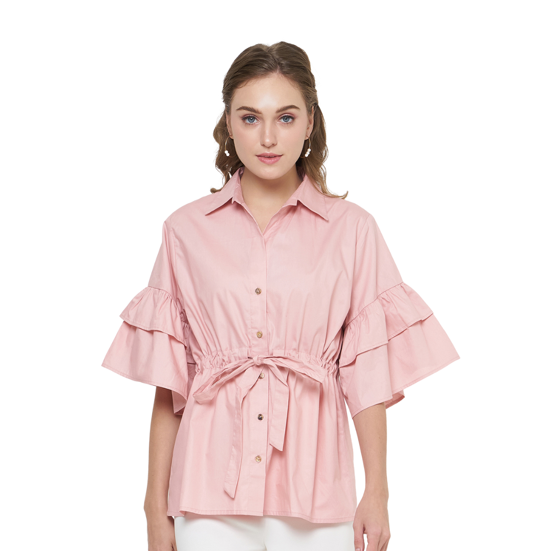 RICCI Aster Blouse Dusty Pink Front