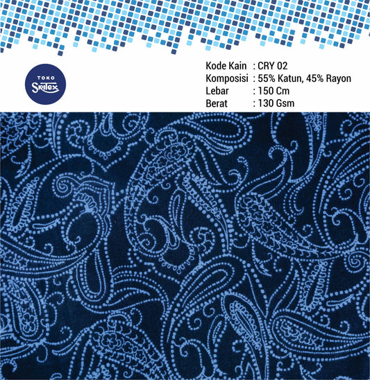 Toko Sritex Kain Katun Rayon Print Batik 0007 Premium Ekspor CRY 02