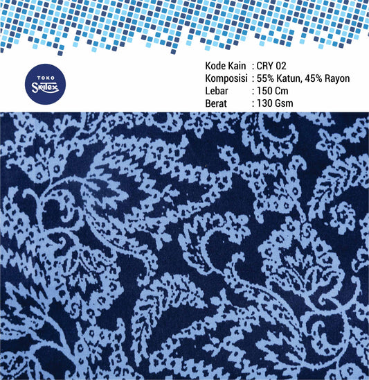 Toko Sritex Kain Katun Rayon Print Batik 0003 Premium Ekspor CRY 02