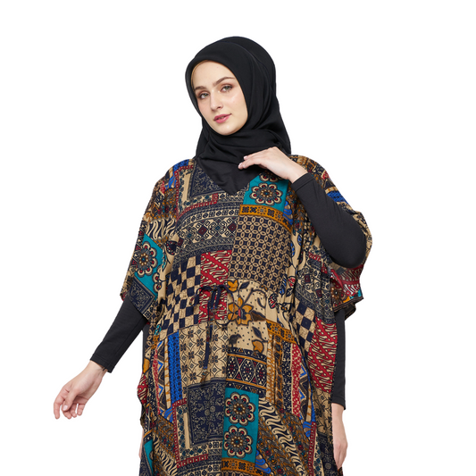 Cloud Nine Jihan Kaftan Dress Batik Brown Front
