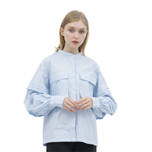 RICCI Beatrice Top Sky Blue Front