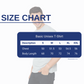 IRO Basic Unisex T-Shirt Grey Size Chart
