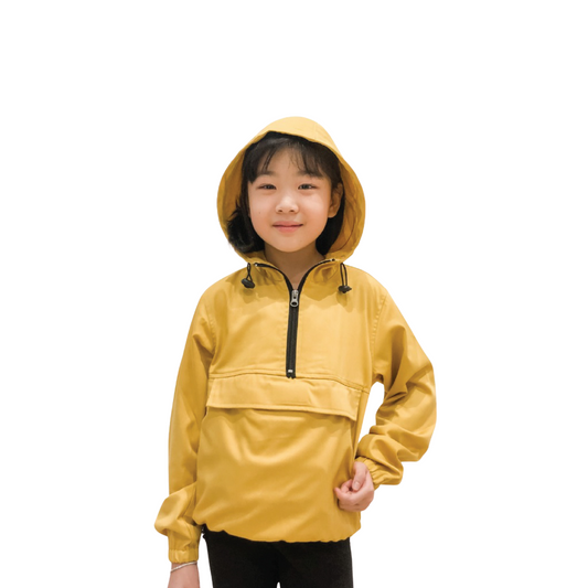 Kids Portable Anorak Jacket Yellow Front