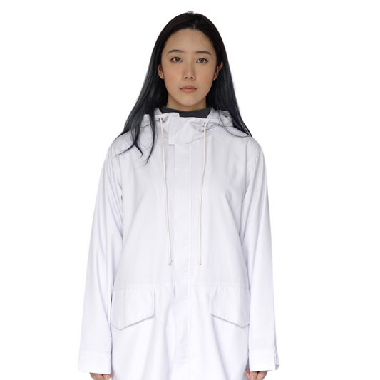 Ladies Long Coat White Front