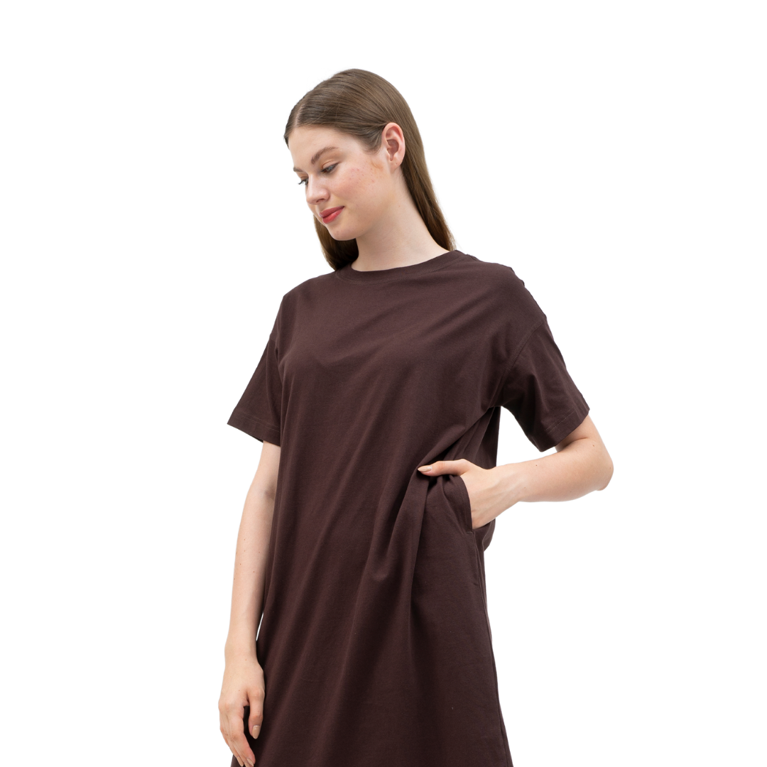 IRO Basic Midi Dress Brown Alt 1