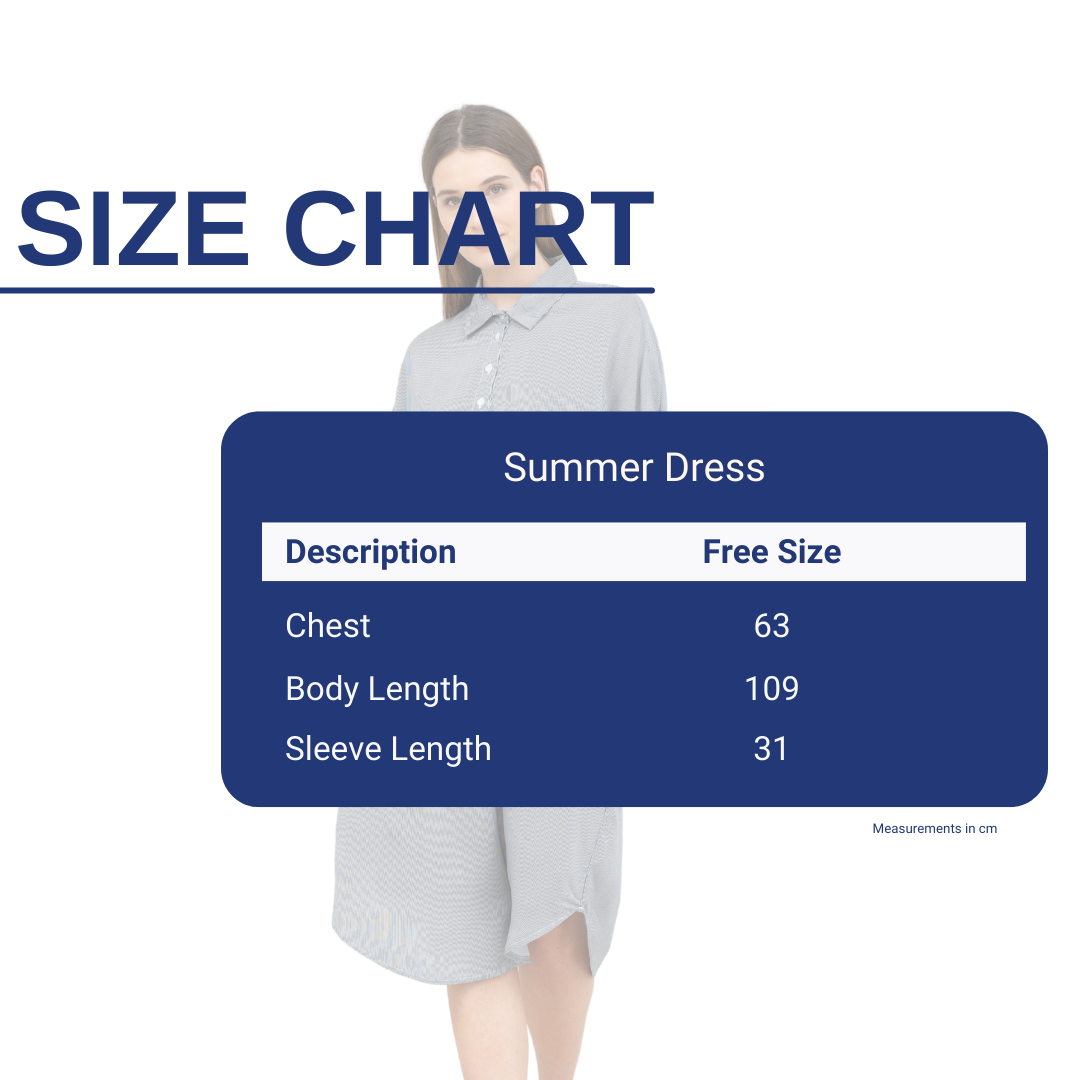 Cloud Nine Summer Dress Stripe Size Chart