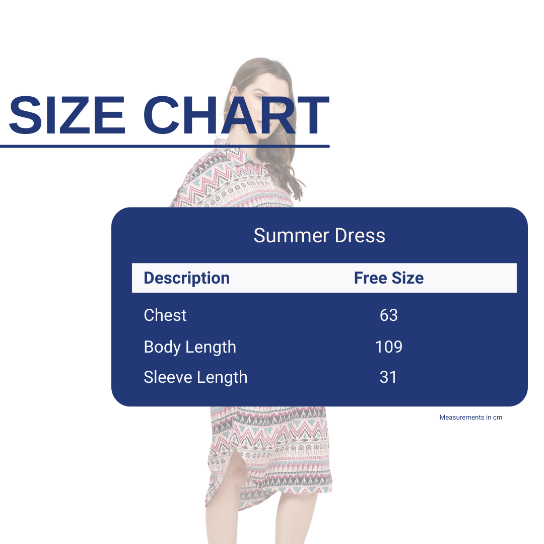 Cloud Nine Summer Dress Dream Catcher Size Chart