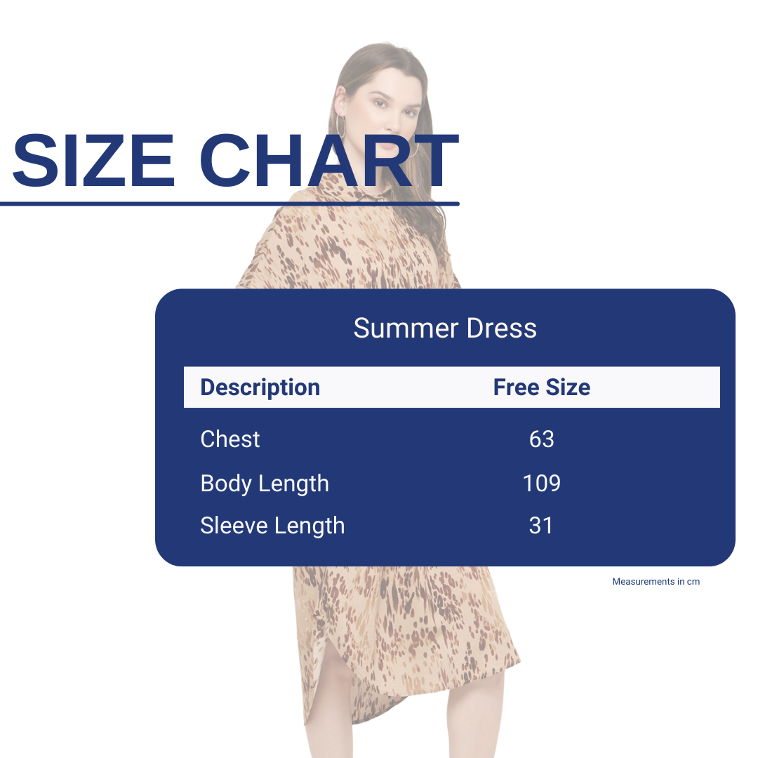 Cloud Nine Summer Dress Leopard Size Chart
