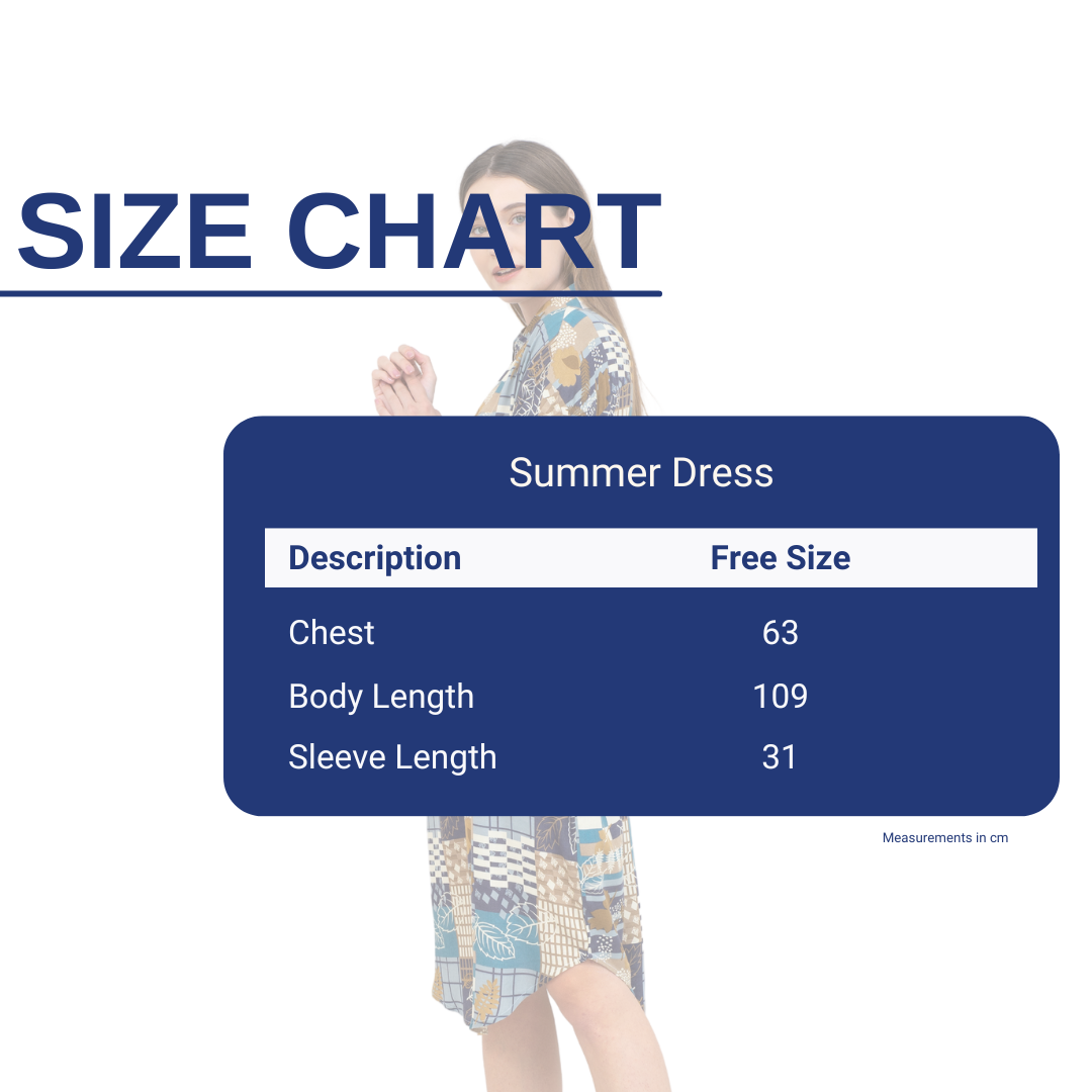 Cloud Nine Summer Dress Patch Leaves Size Chart