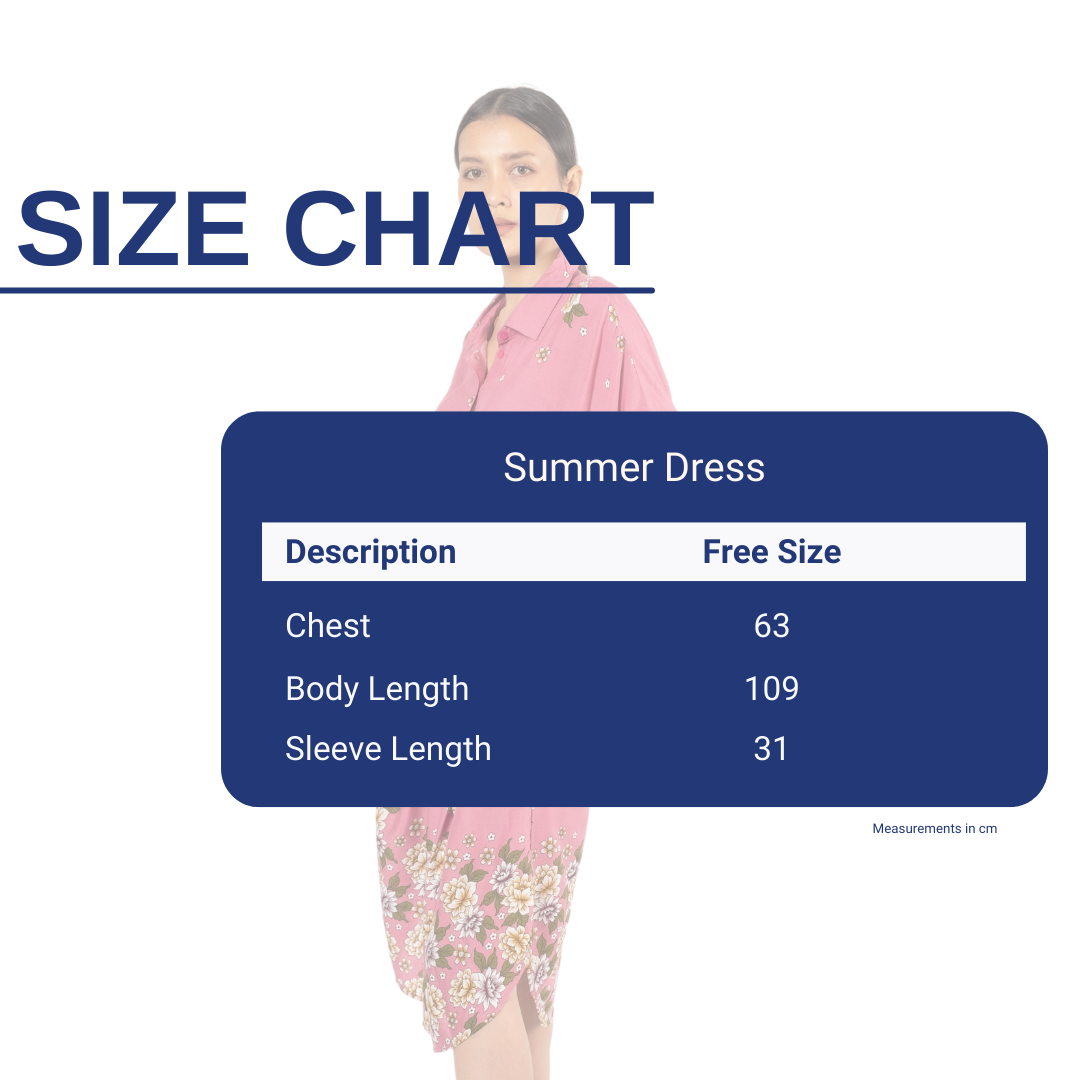 Cloud Nine Summer Dress Pinky Beige Size Chart