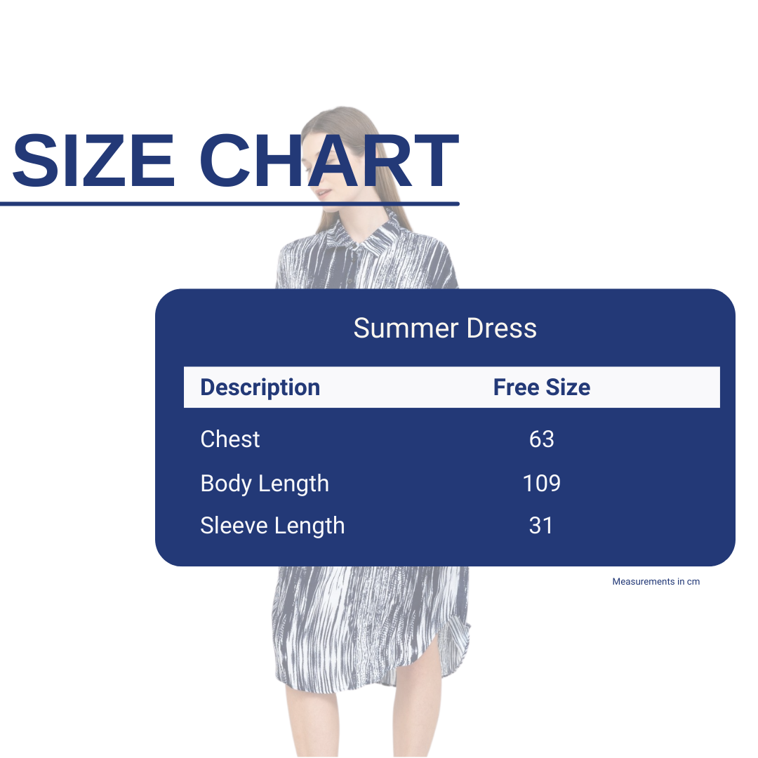 Cloud Nine Summer Dress Snow Forest Size Chart