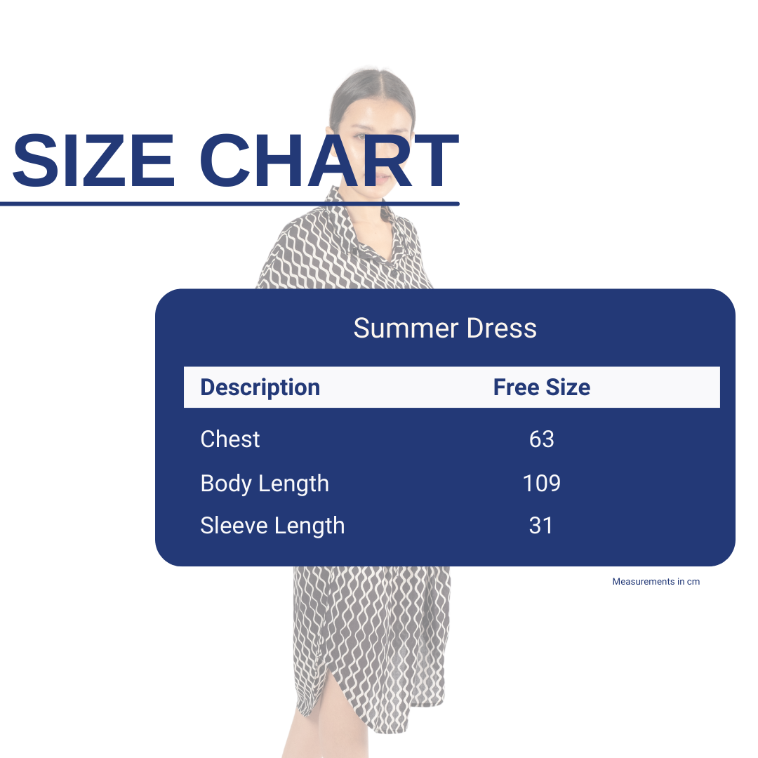 Cloud Nine Summer Dress Wave Size Chart