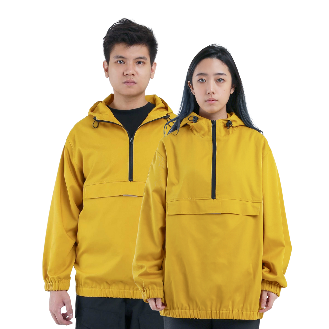 Unisex Portable Anorak Jacket Yellow Front