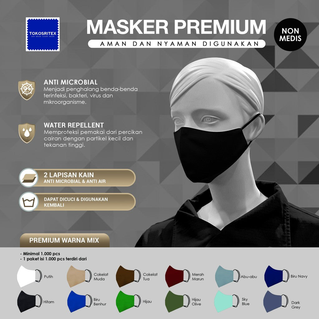 Toko Sritex Masker Premium Warna 2 ply - 1 pc