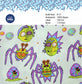 Toko Sritex Kain Rayon Print Animasi Monster Premium Ekspor, R17. Harga per 45cm, Lebar 150cm.